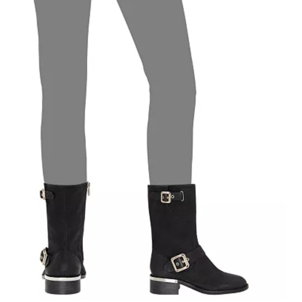 Vince Camuto S7 Wadima Leather Mid Moto Boots